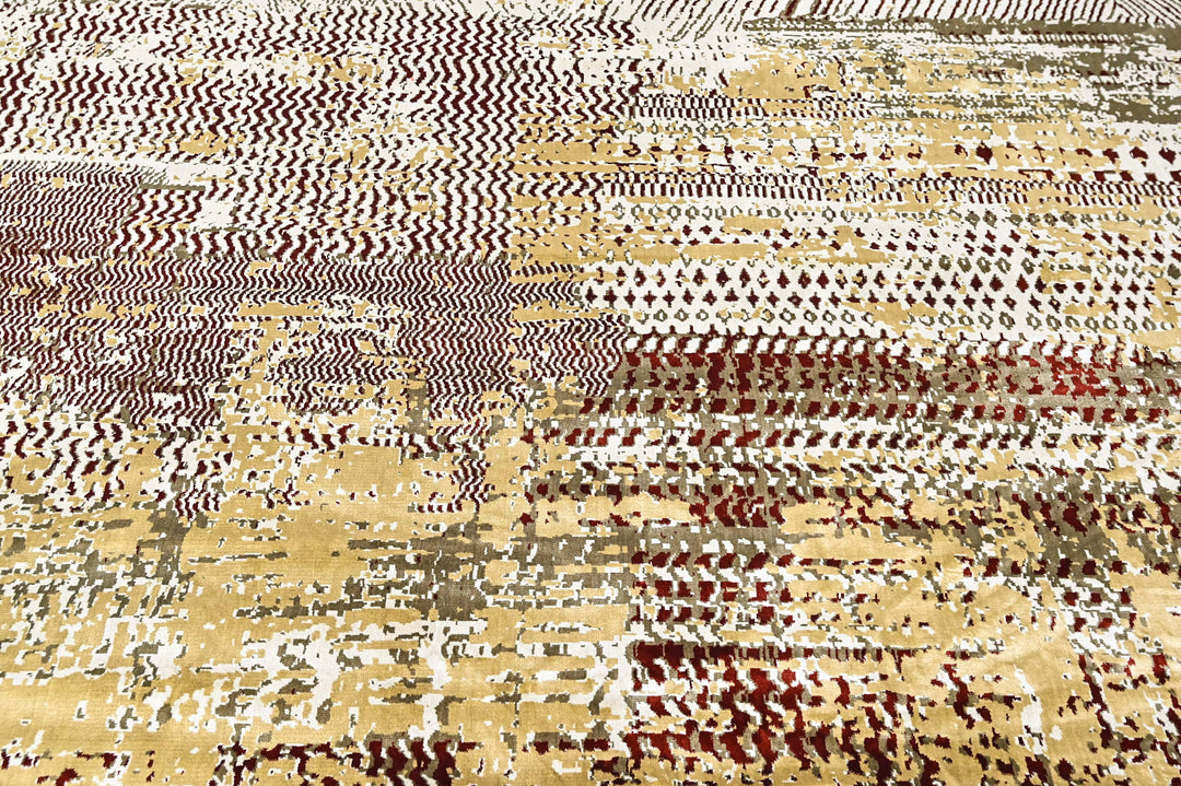 9x12 Beige, Brown, Gold Color Power Loom Oushak Wool Modern Oriental Rug