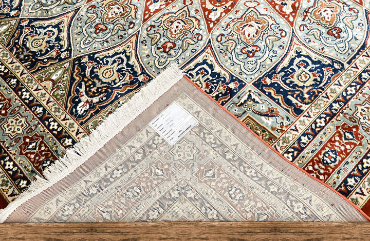 9x12 Red, Blue, Ivory Color Power Loom Oushak Wool Traditional Oriental Rug