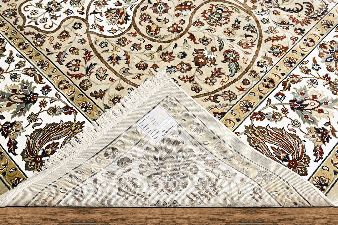 9x12 Light Gold, Ivory, Brown Color Power Loom Oushak Wool Traditional Oriental Rug