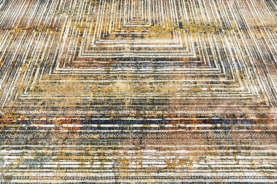 9x12 Gray, Rust, Gold Color Power Loom Oushak Wool Modern Oriental Rug