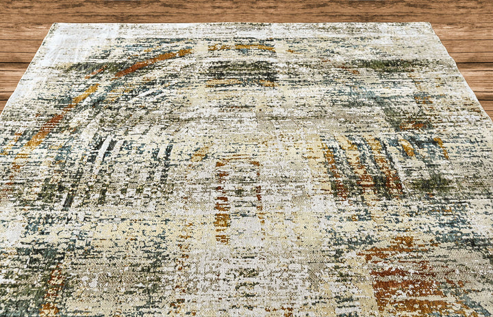 9x12 Gray, Beige, Burnt Orange Color Power Loom Oushak Wool Modern Oriental Rug